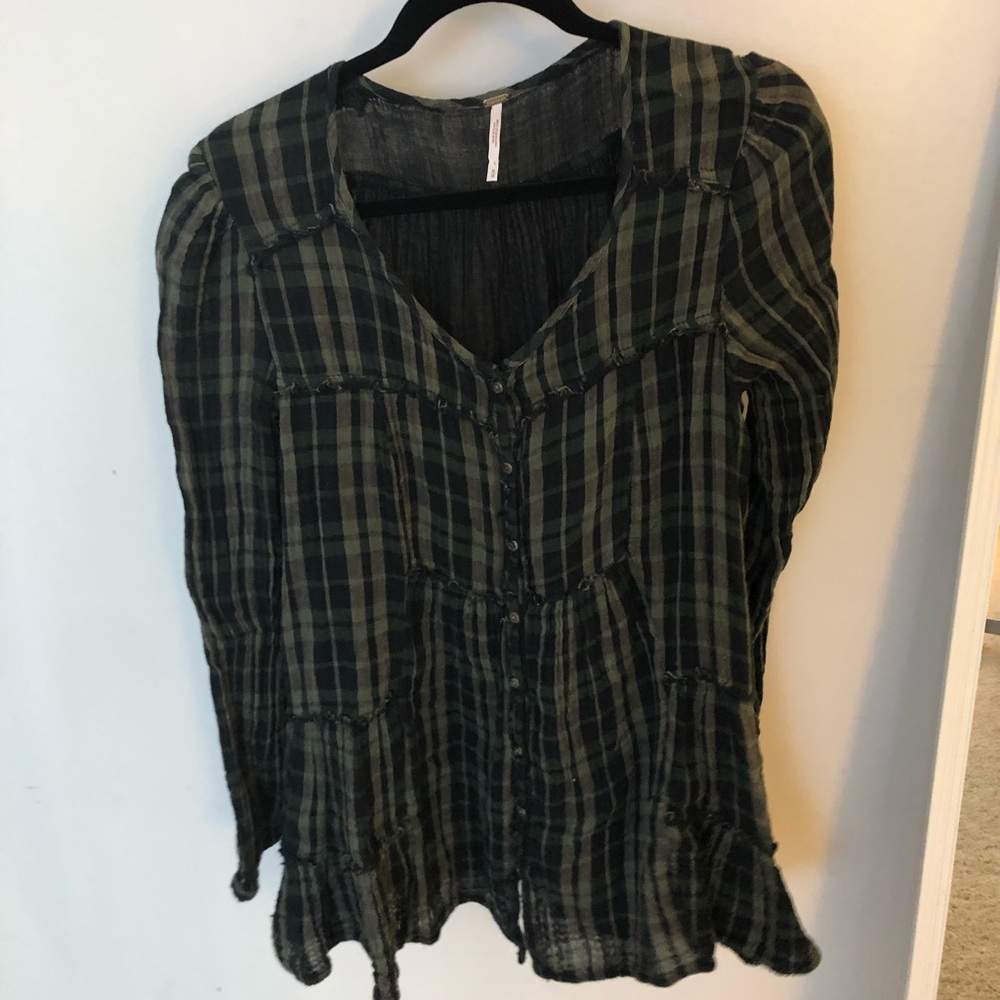 Green/black free people dress